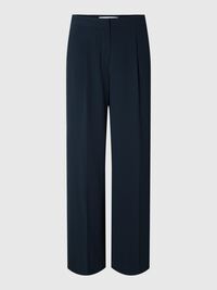 WOVEN WIDE-LEG TROUSERS, Dark Sapphire, highres