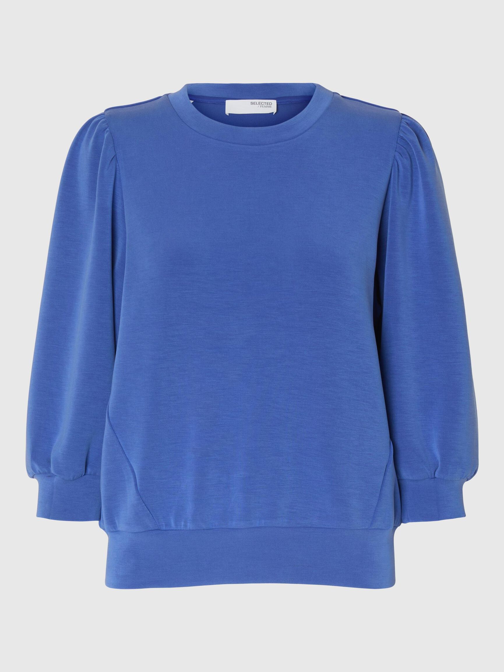 PUFF SLEEVE SWEATSHIRT, Dazzling Blue, highres
