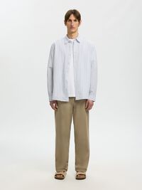 COUPE CLASSIQUE CHEMISE EN LIN MÉLANGÉ, Dusty Blue, highres