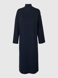 MAXI GEBREIDE JURK, Dark Sapphire, highres