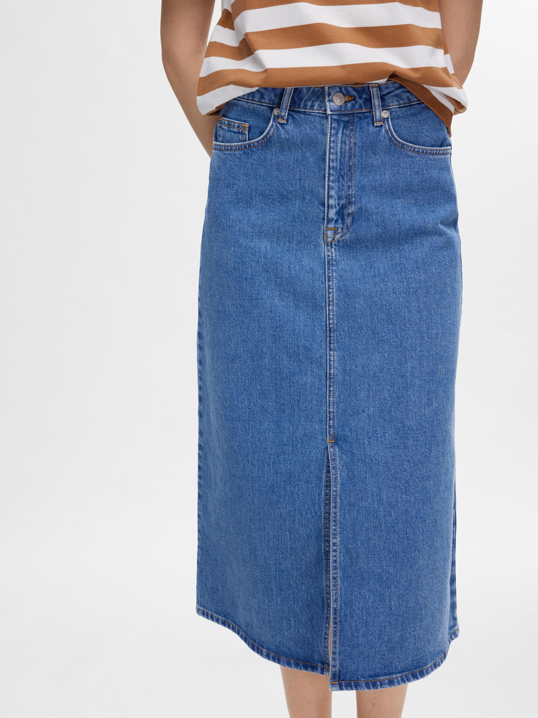 GONNA MIDI, Medium Blue Denim, highres