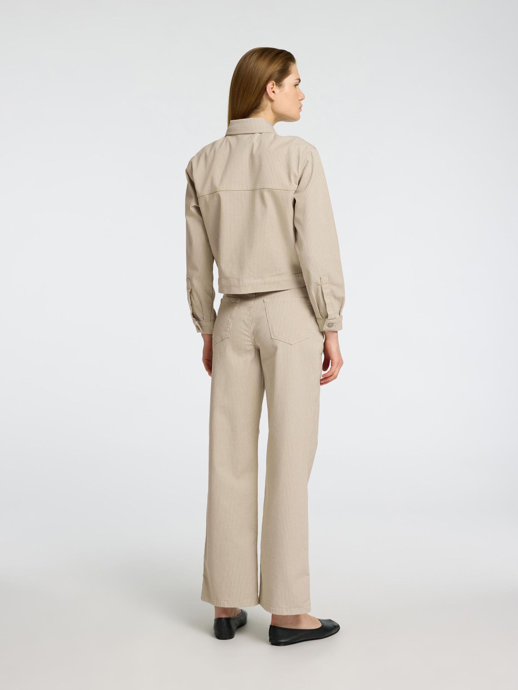 CINTURA ALTA JEANS ANCHOS, Beige, highres
