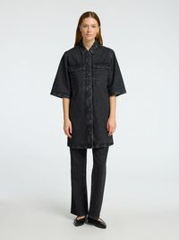 MINI DENIM DRESS, Black, highres