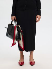 VISCOSE BLEND MIDI SKIRT, Black, highres