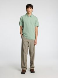 SEERSUCKER POLO SHIRT, Iceberg Green, highres
