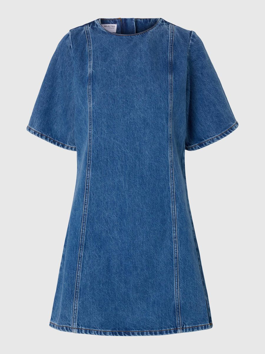 Selected KURZARM JEANSKLEID, Medium Blue Denim, highres - 16096711_MediumBlueDenim_001.jpg