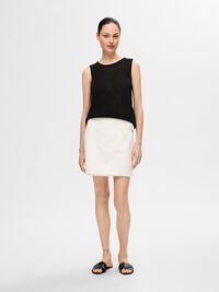 KNITTED TANK TOP, Black, highres