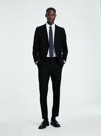 SPODNIE GARNITUROWE, Black, highres
