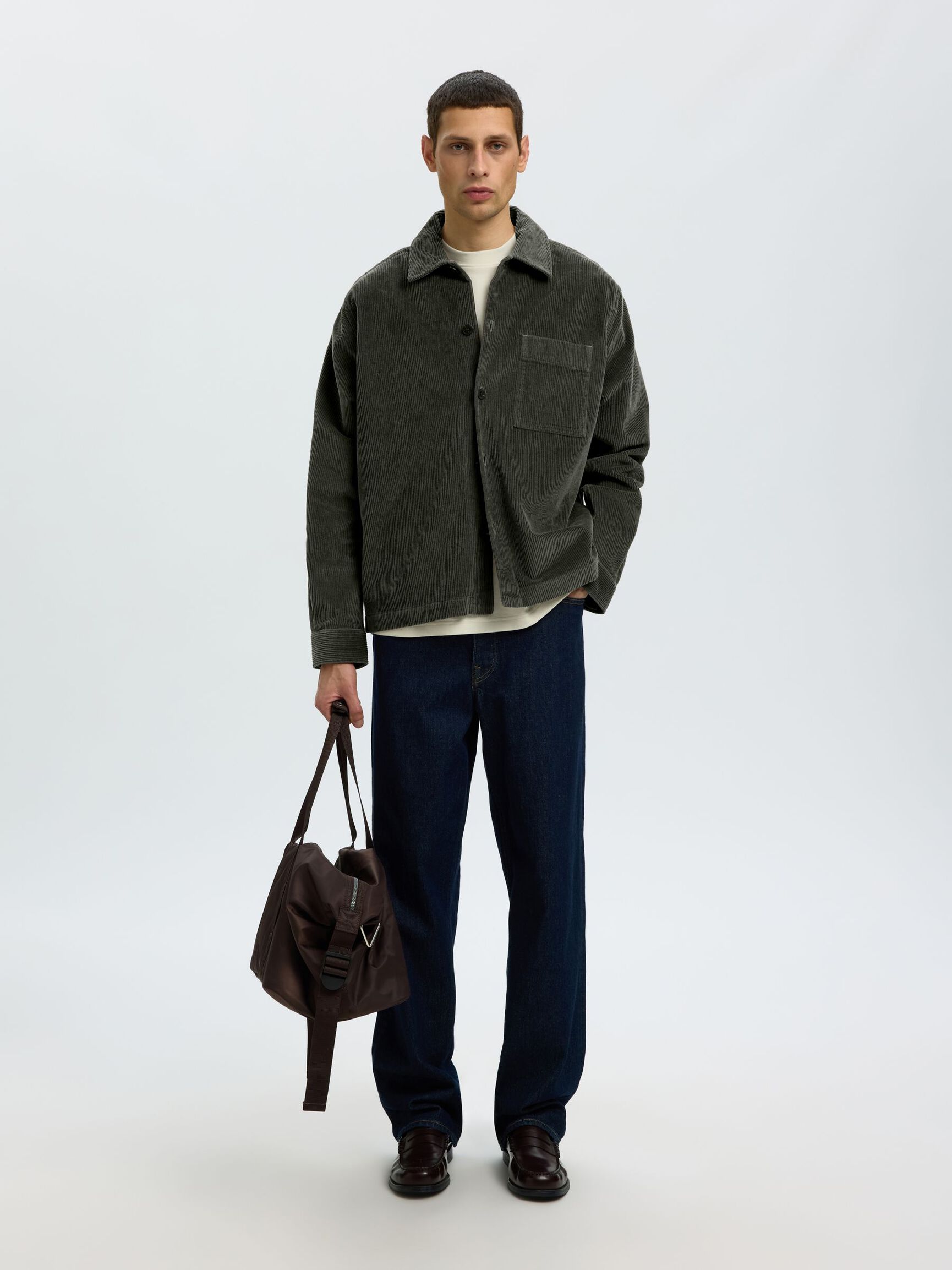 CORDUROY OVERSHIRT, Forest Night, highres