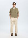 Selected COTTON BLEND SHORT SLEEVED POLO SHIRT, Vetiver, highres - 16090760_Vetiver_005.jpg