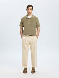 KATOENMIX KORTE MOUWEN POLO, Vetiver, highres