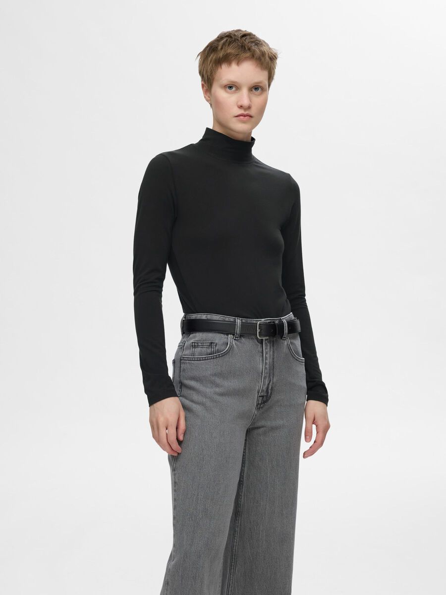 Selected TOP A MANICHE LUNGHE, Black, highres - 16094345_Black_003.jpg