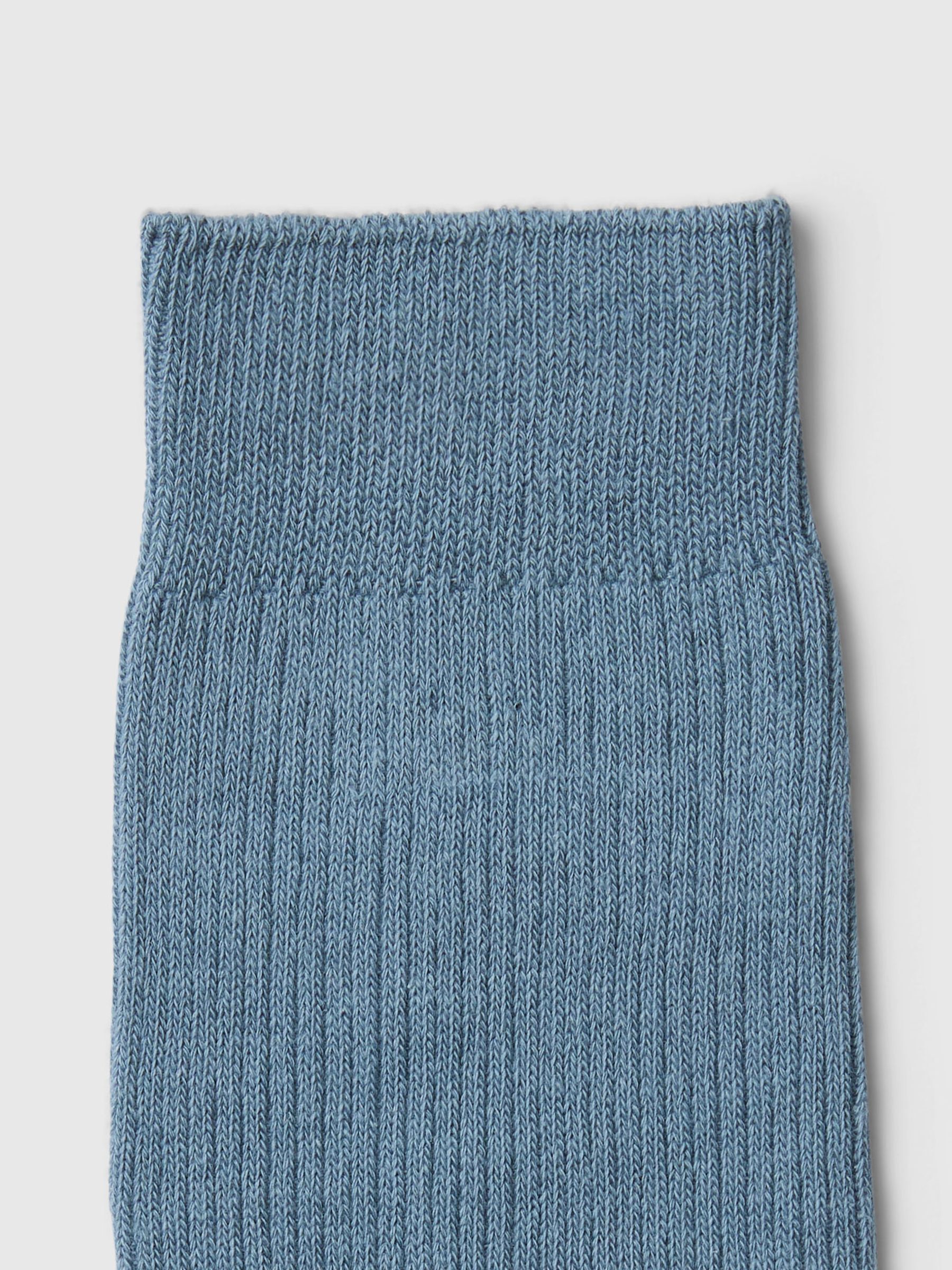COTTON BLEND SOCKS, Blue Mirage, highres