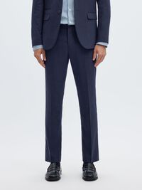WOVEN WOOL BLEND TROUSERS, Navy Blazer, highres