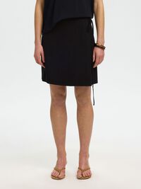 WRAP MINI SKIRT, Black, highres