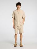 Selected EN COTON RAYÉ SHORT, Oatmeal, highres - 16091289_Oatmeal_005.jpg