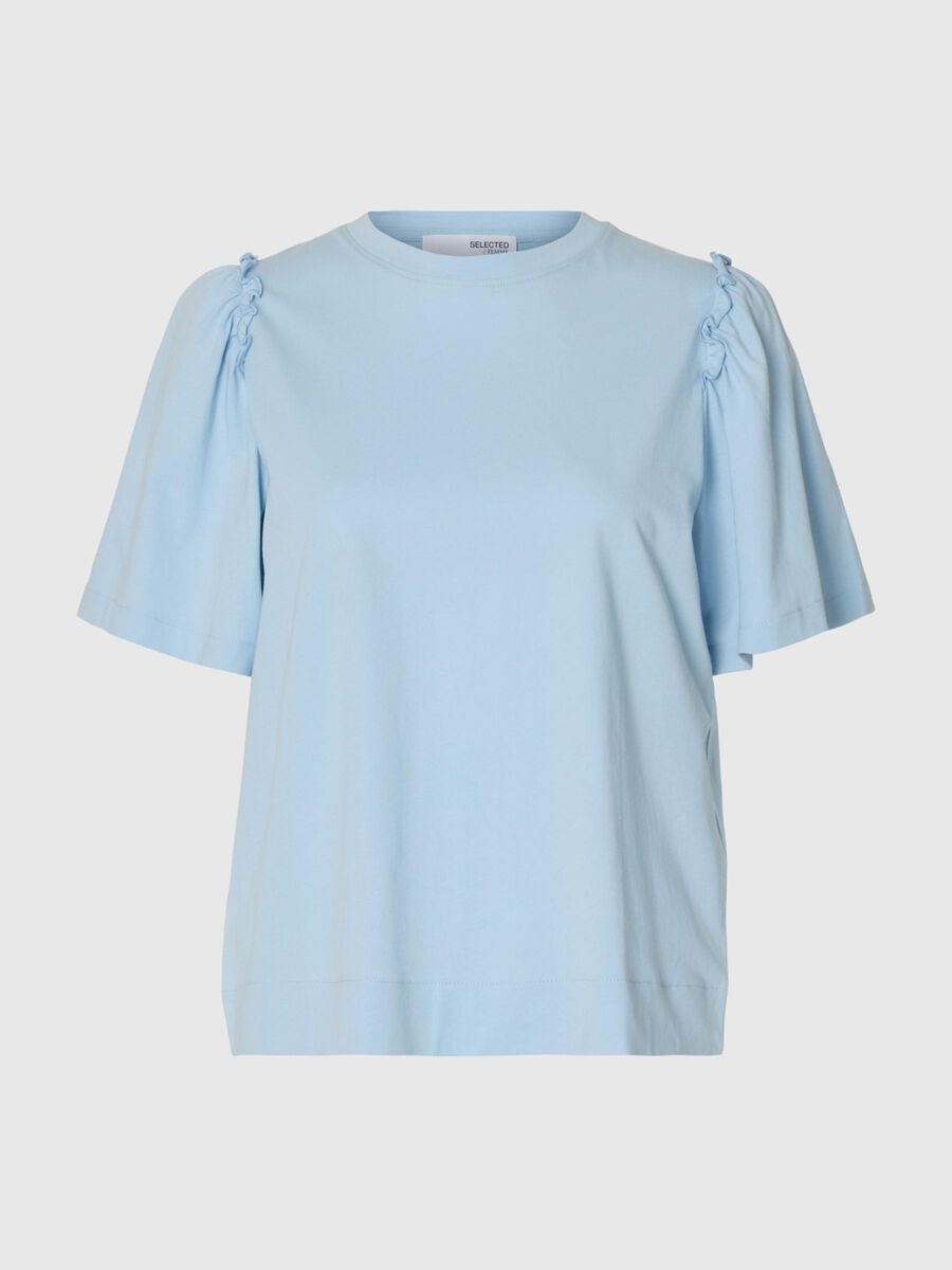 Selected GERÜSCHTES BAUMWOLL T-SHIRT, Cashmere Blue, highres - 16093306_CashmereBlue_001.jpg