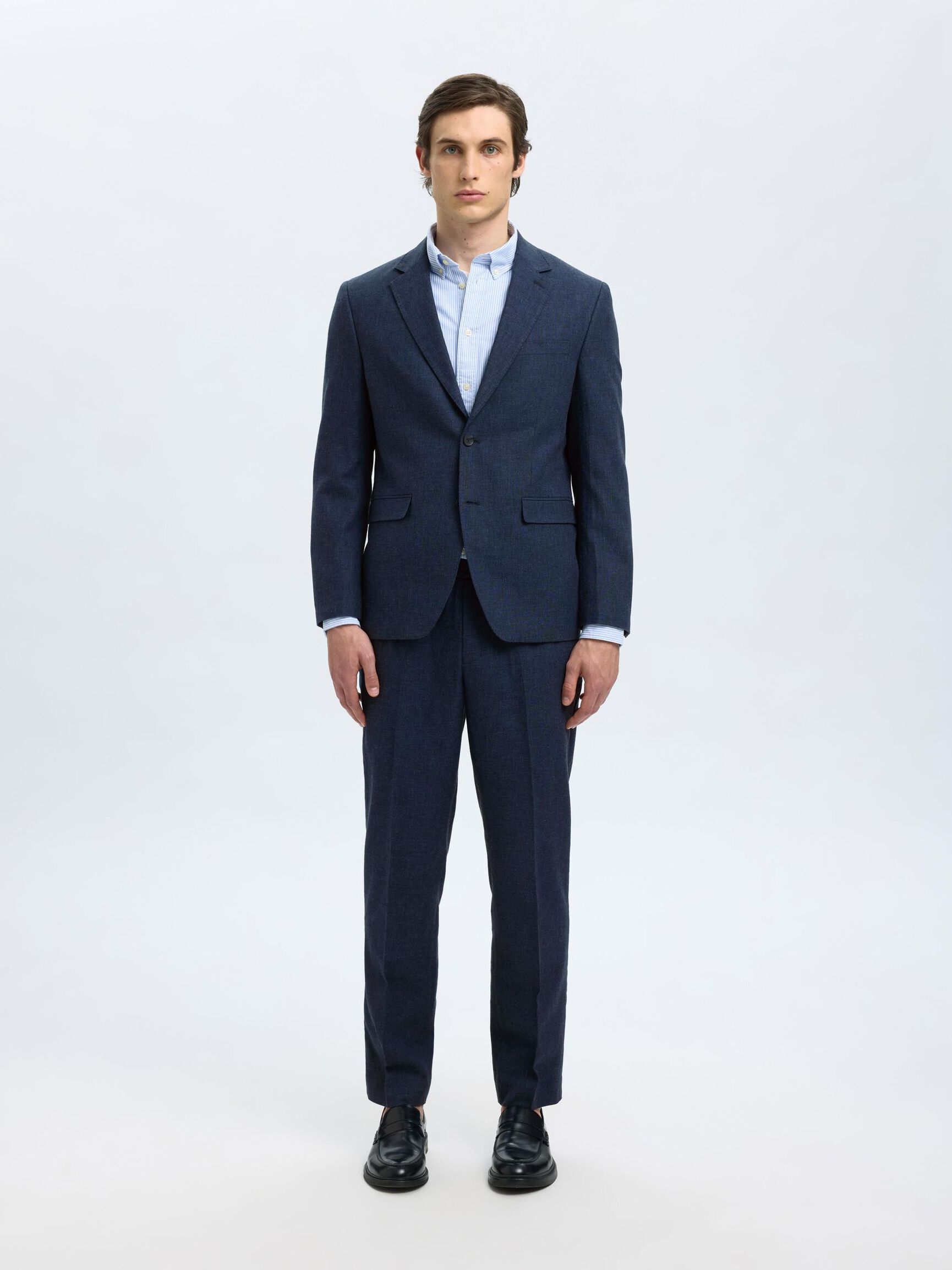 REGULAR FIT SINGLE-BREASTED BLAZER, Dark Navy, highres