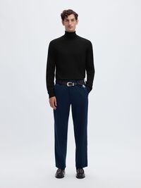 100% MERINO WOOL TURTLENECK, Black, highres