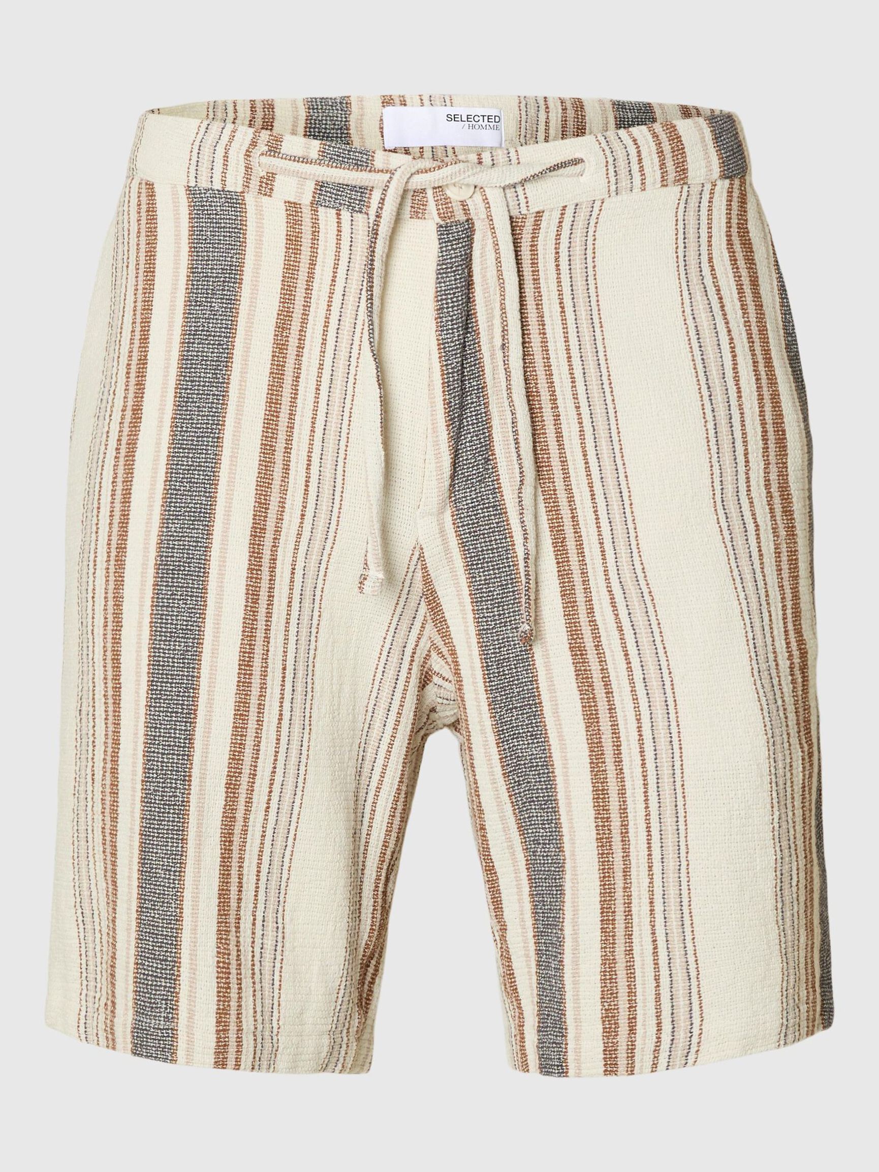 EN COTON RAYÉ SHORT, Egret, highres