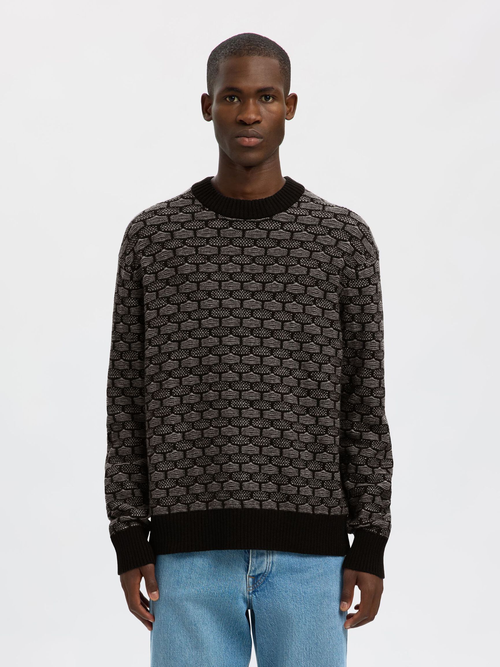 PULL EN MAILLE, Black, highres