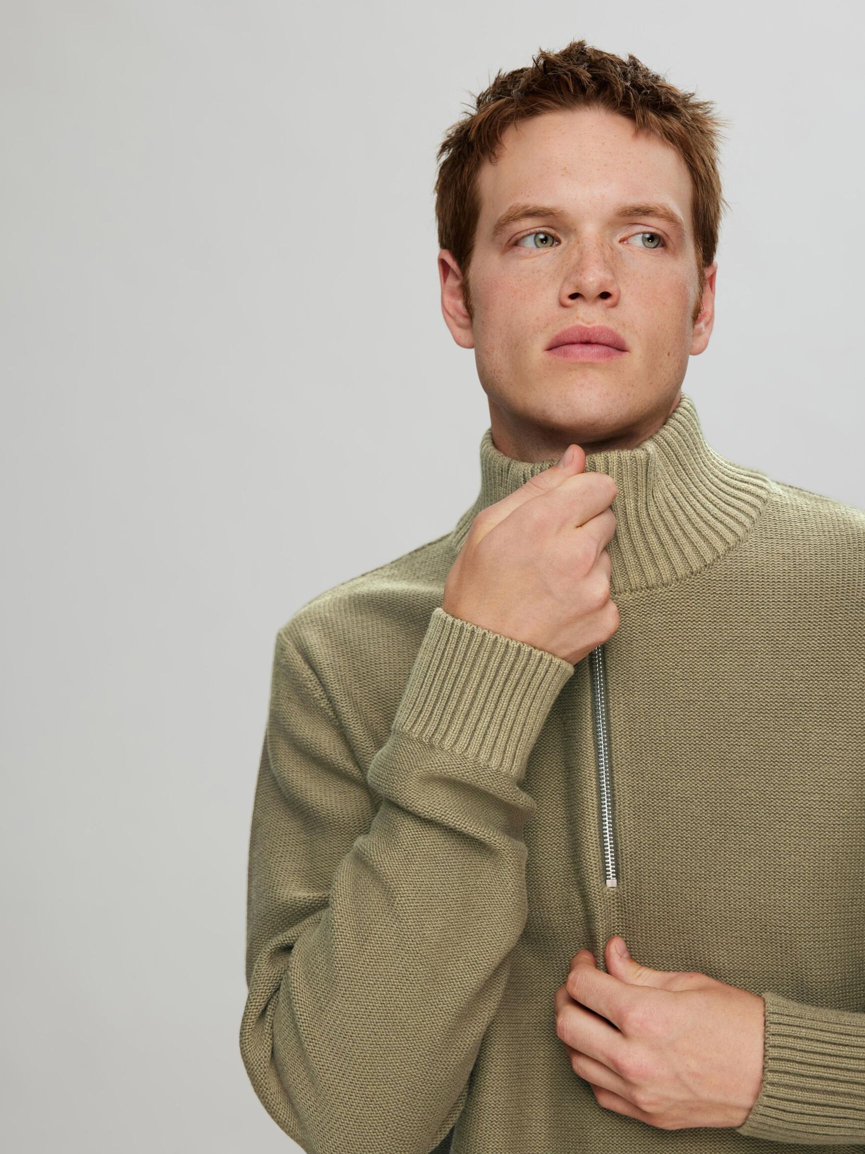 HALF-ZIP PULLOVER, Kalamata, highres