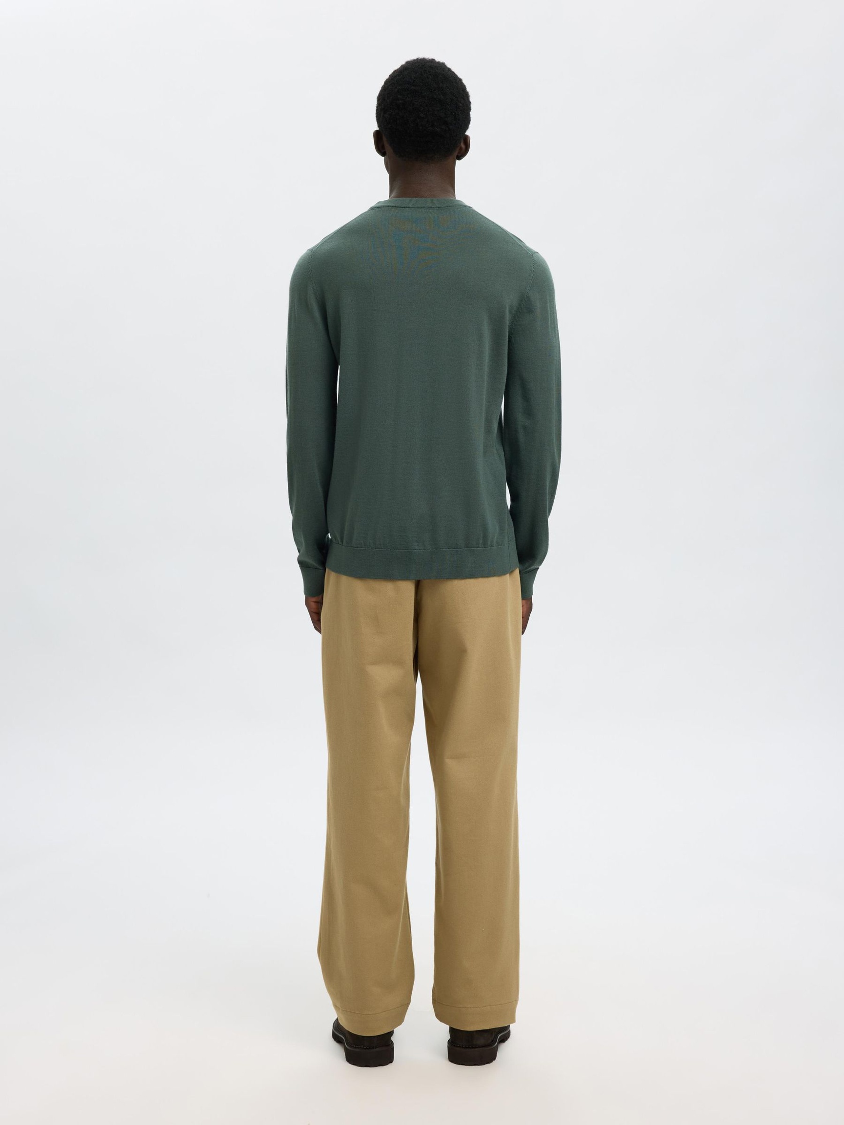 100% MERINO WOOL PULLOVER, Deep Forest, highres