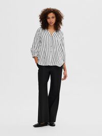 STRIPED COTTON SHIRT, Snow White, highres