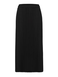 GEPLOOIDE MIDDELLANGE ROK, Black, highres