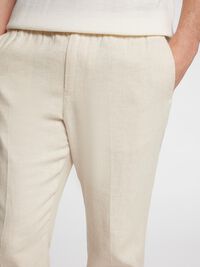 MEZCLA DE LINO PANTALONES DE TRAJE, Oatmeal, highres
