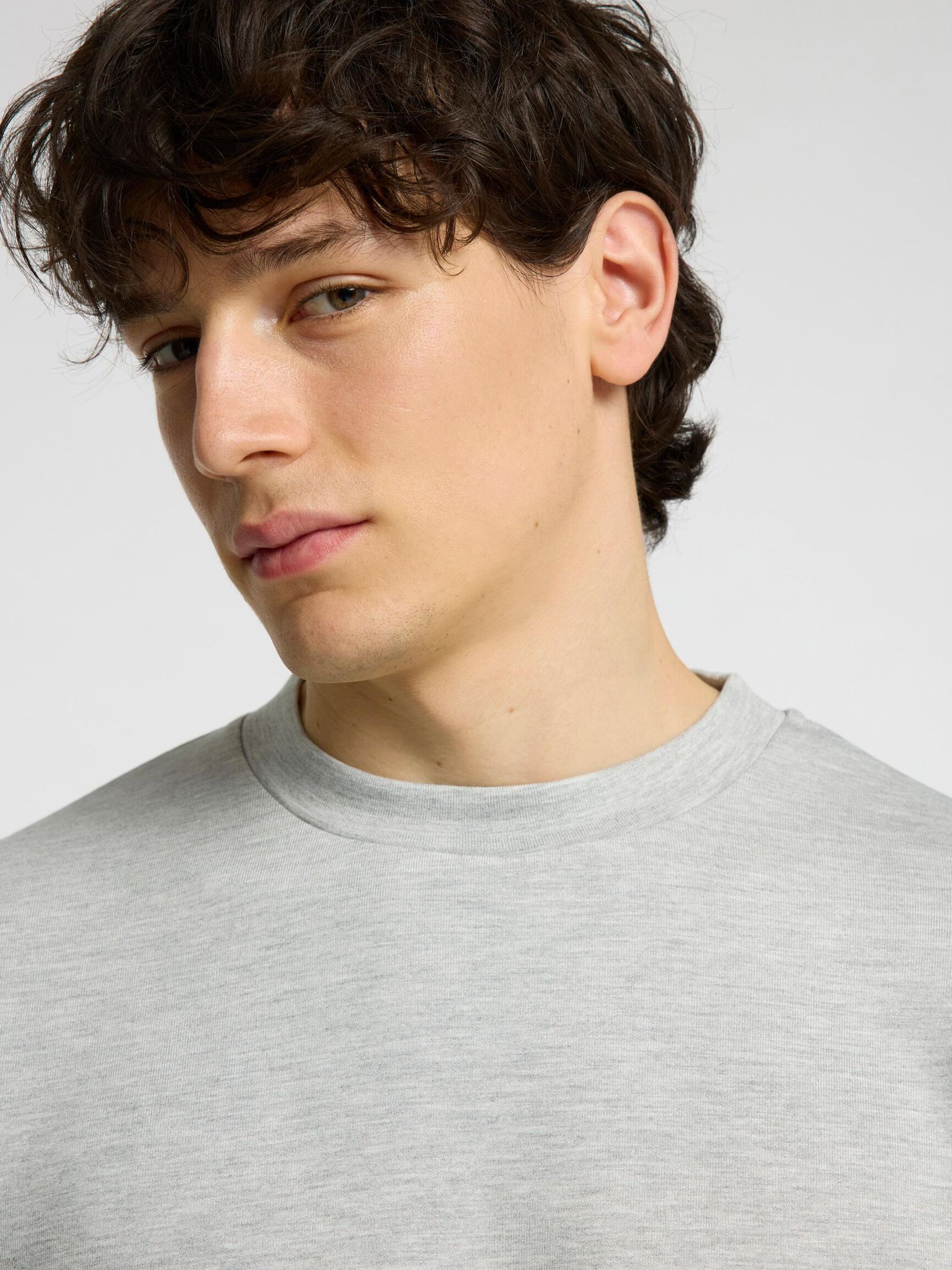 VISCOSE BLEND SWEATSHIRT, Light Grey Melange, highres