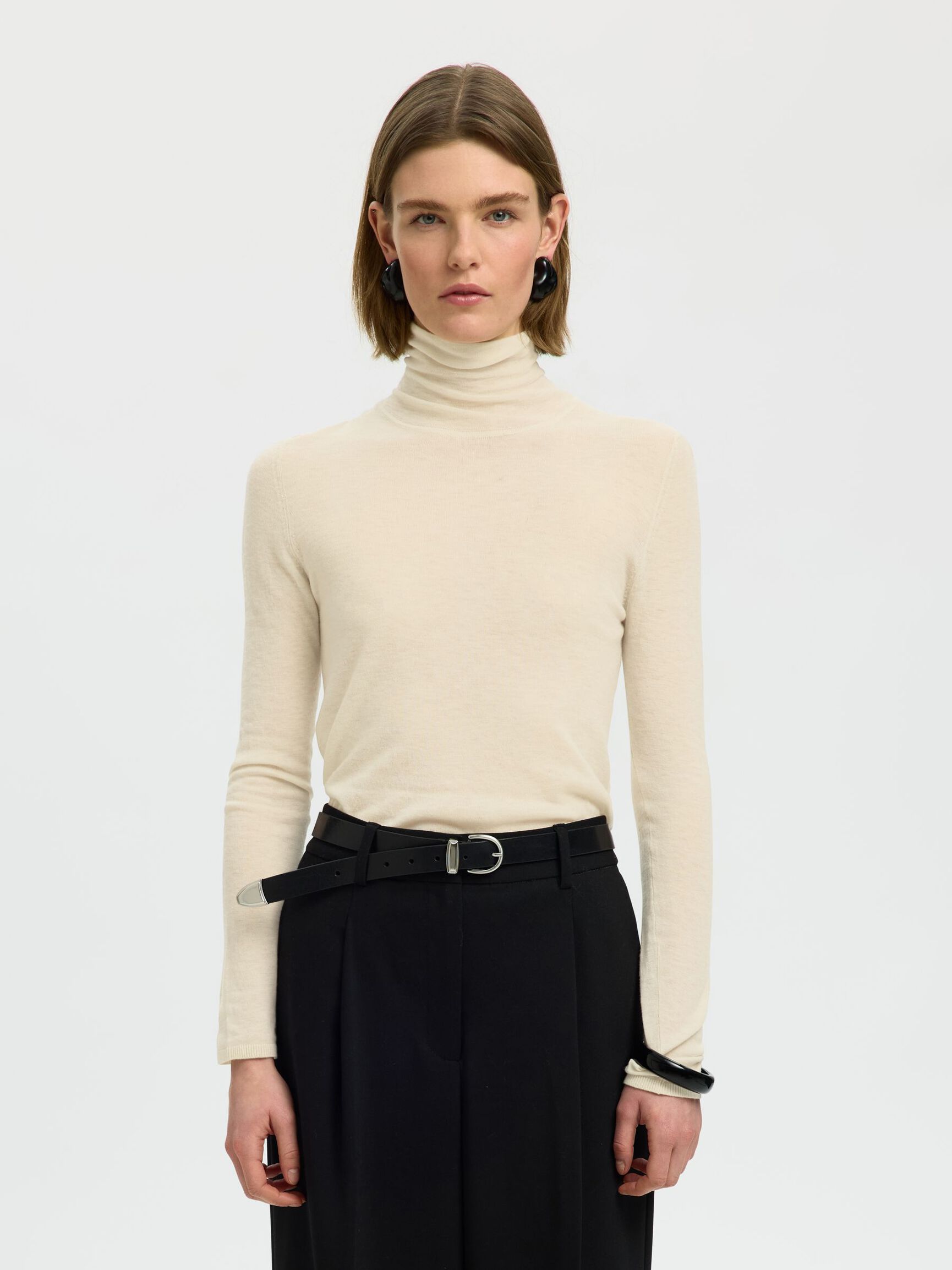 MERINO WOOL TURTLENECK, Birch, highres
