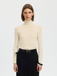 MERINO WOOL TURTLENECK, Birch, highres