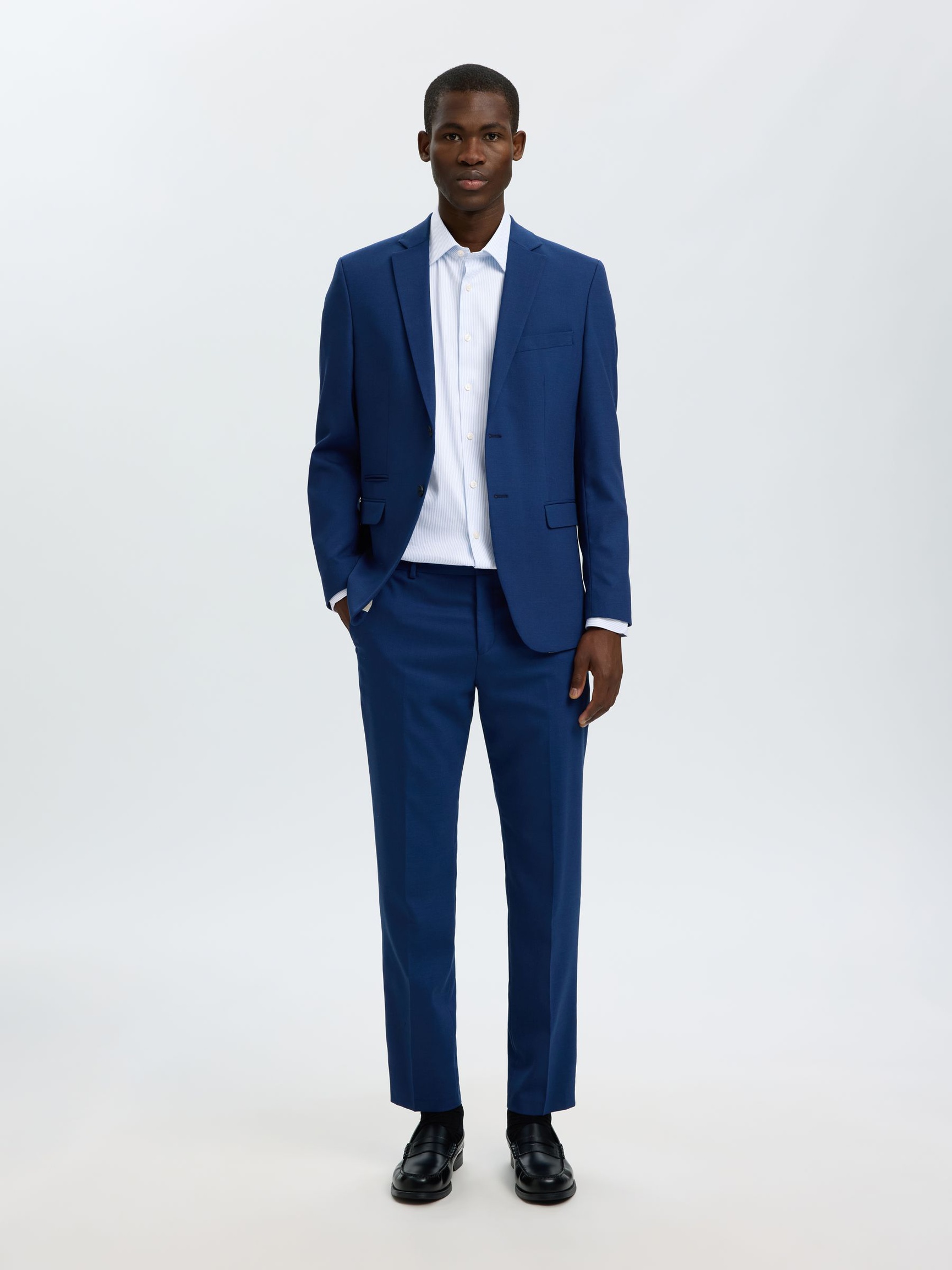 SLIM FIT STRETCH SHIRT, Cashmere Blue, highres