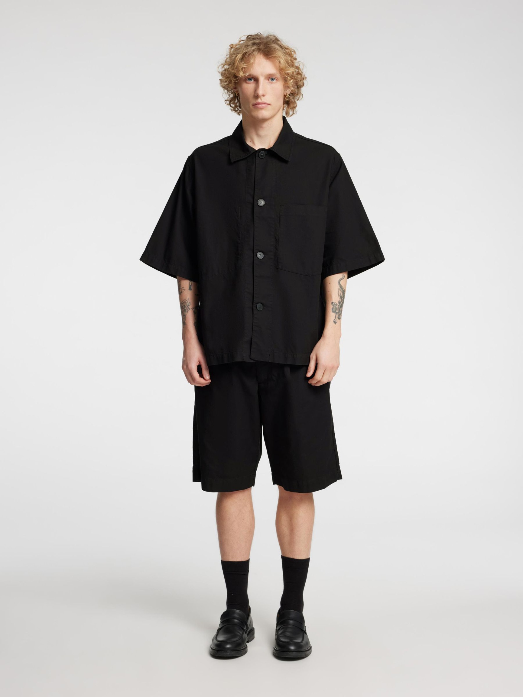 LOOSE FIT SHORTS, Black, highres