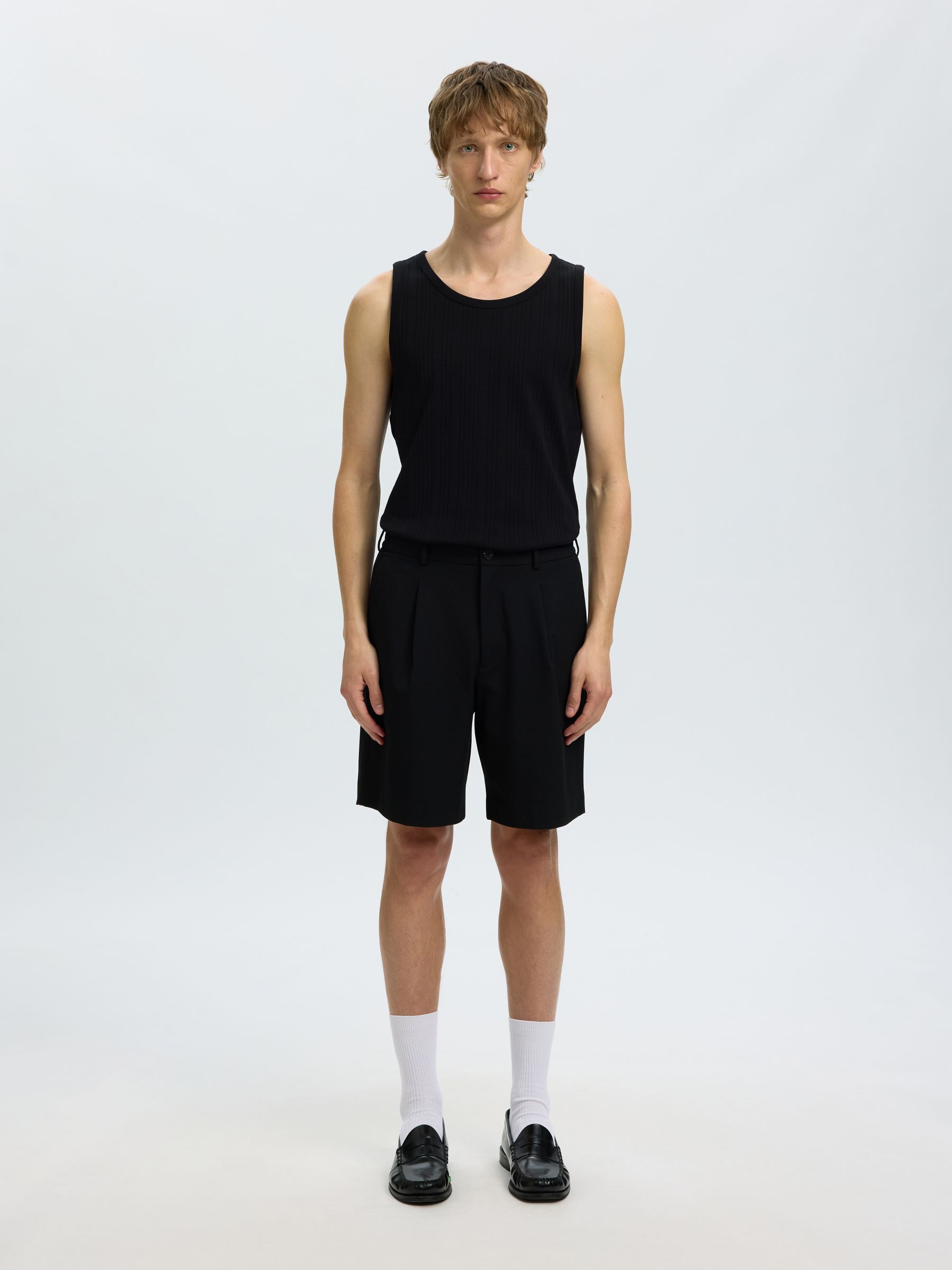REGULAR FIT TANK TOP, Black, highres