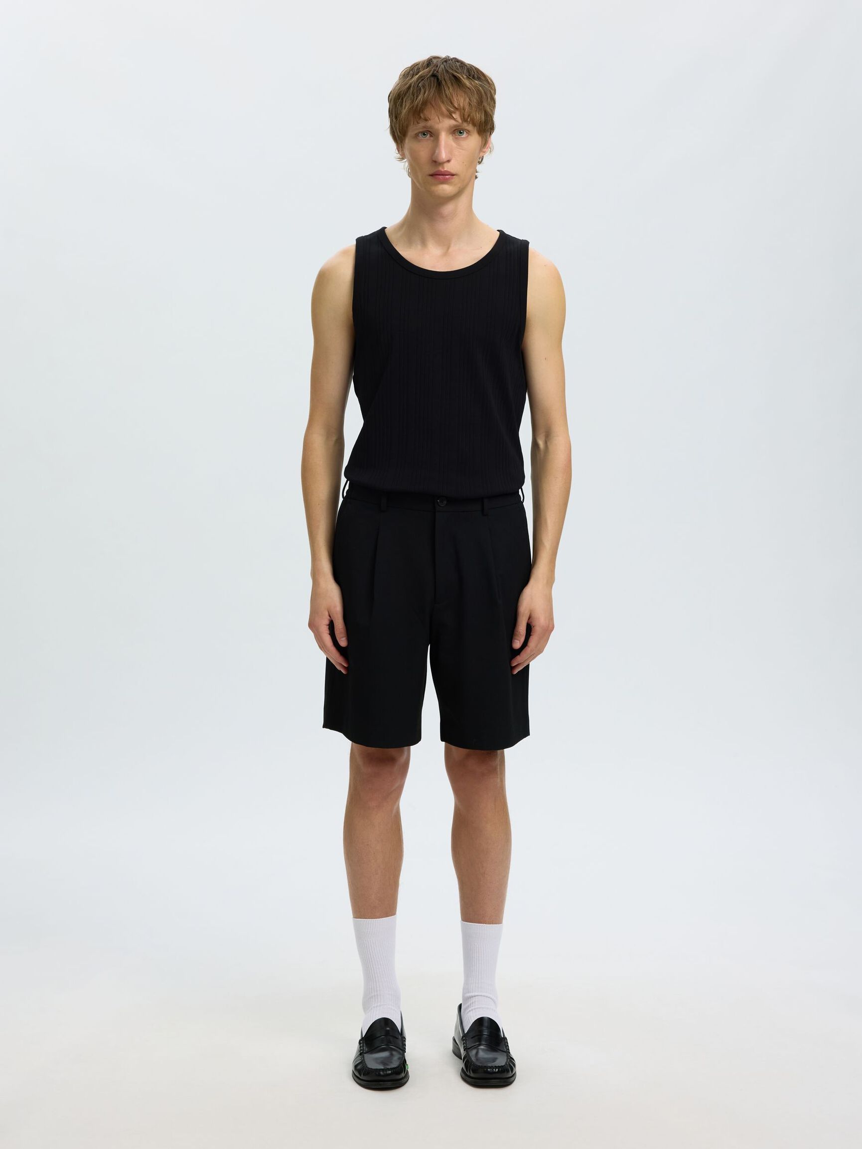 REGULAR FIT TANK TOP, Black, highres