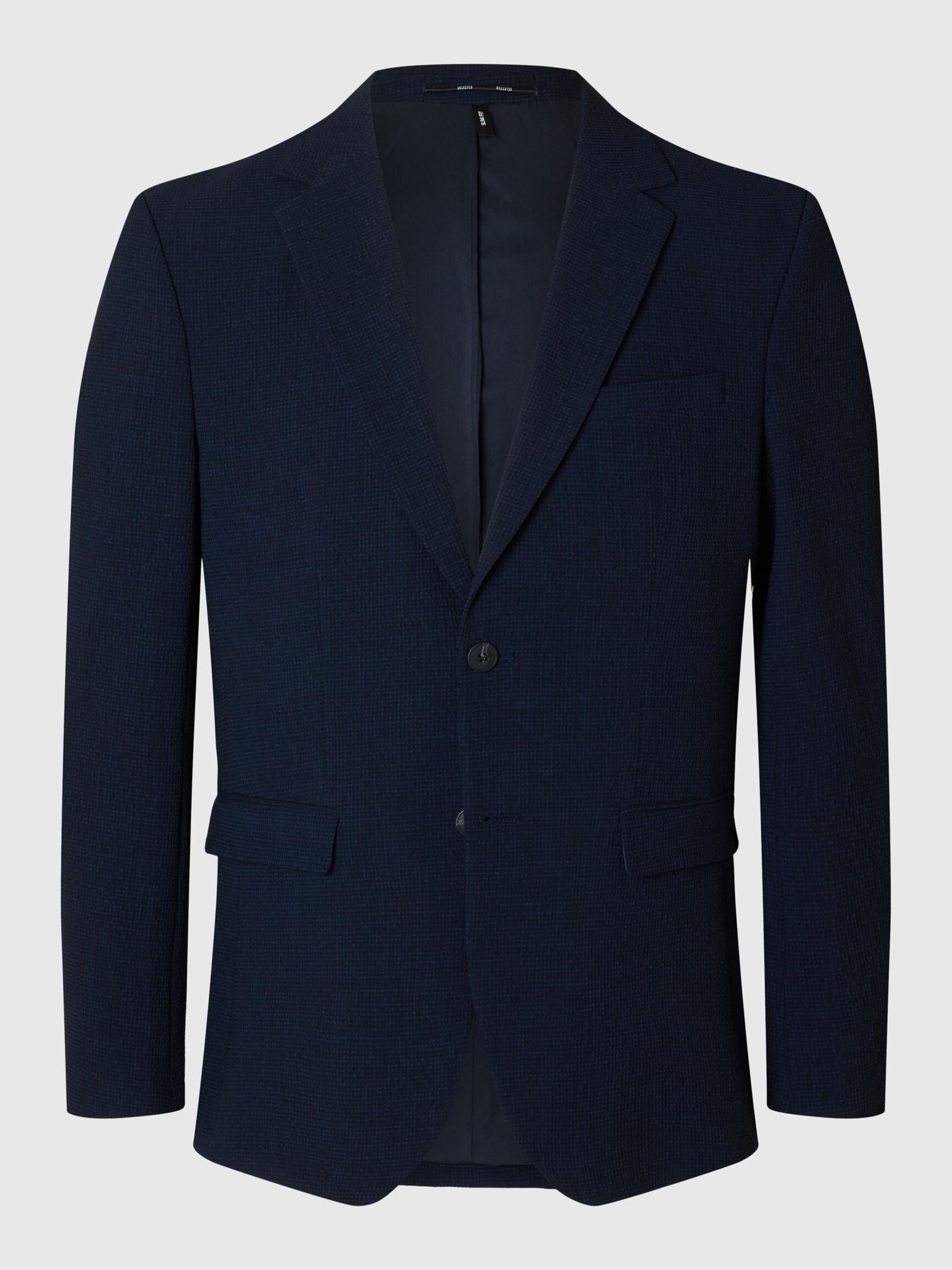 SEERSUCKER SLIM-FIT BLAZER, Dark Navy, highres
