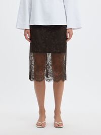 LACE MIDI SKIRT, Delicioso, highres
