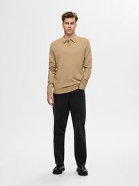 100% MERINO WOOL POLO SHIRT, Kelp, highres