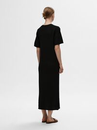 EN MAILLE DE VISCOSE MÉLANGÉE ROBE MI-LONGUE, Black, highres