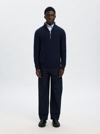 HALF-ZIP PULLOVER, Sky Captain, highres