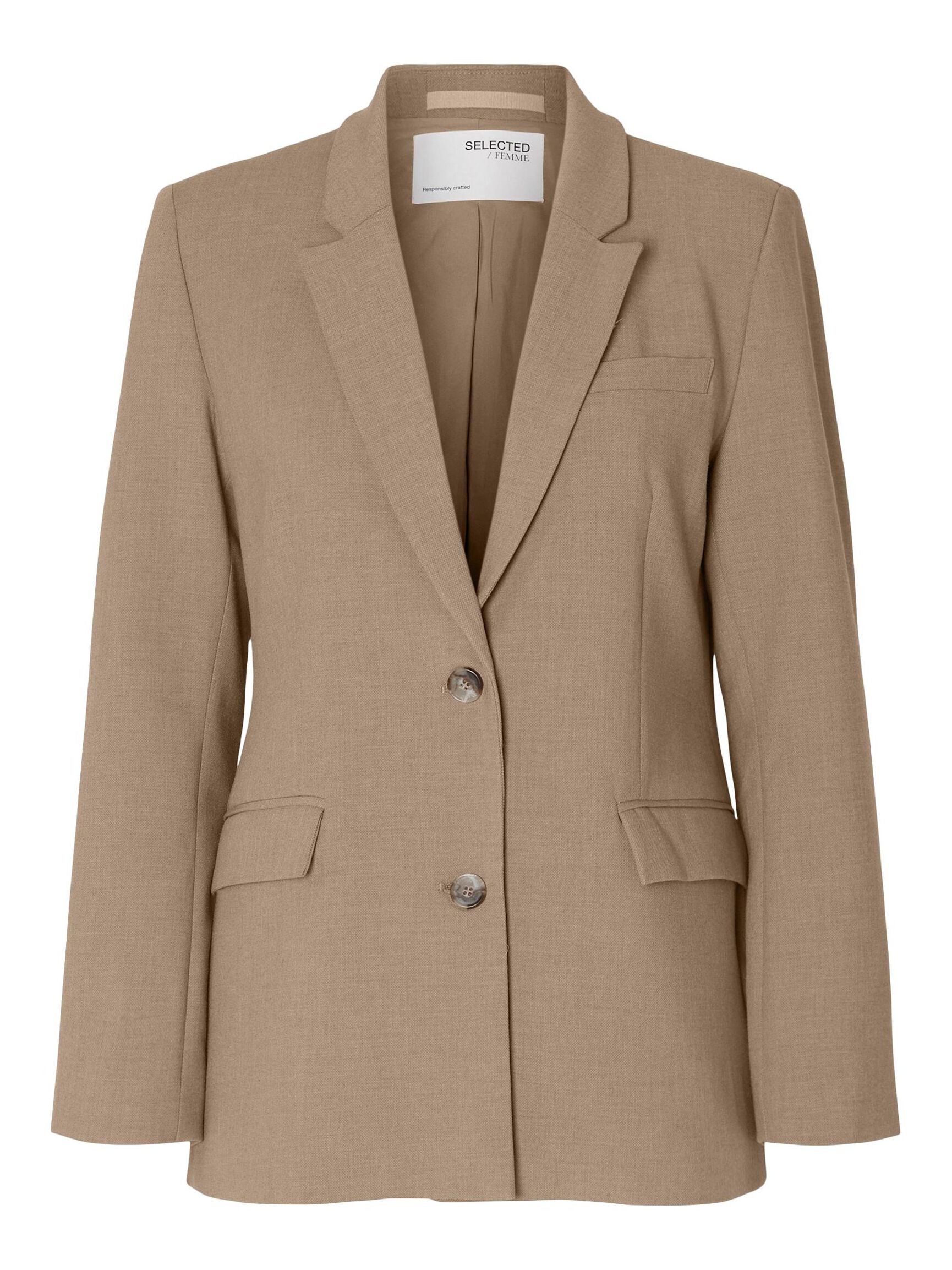 KLASSISCHER VISKOSEMIX BLAZER, Camel, highres