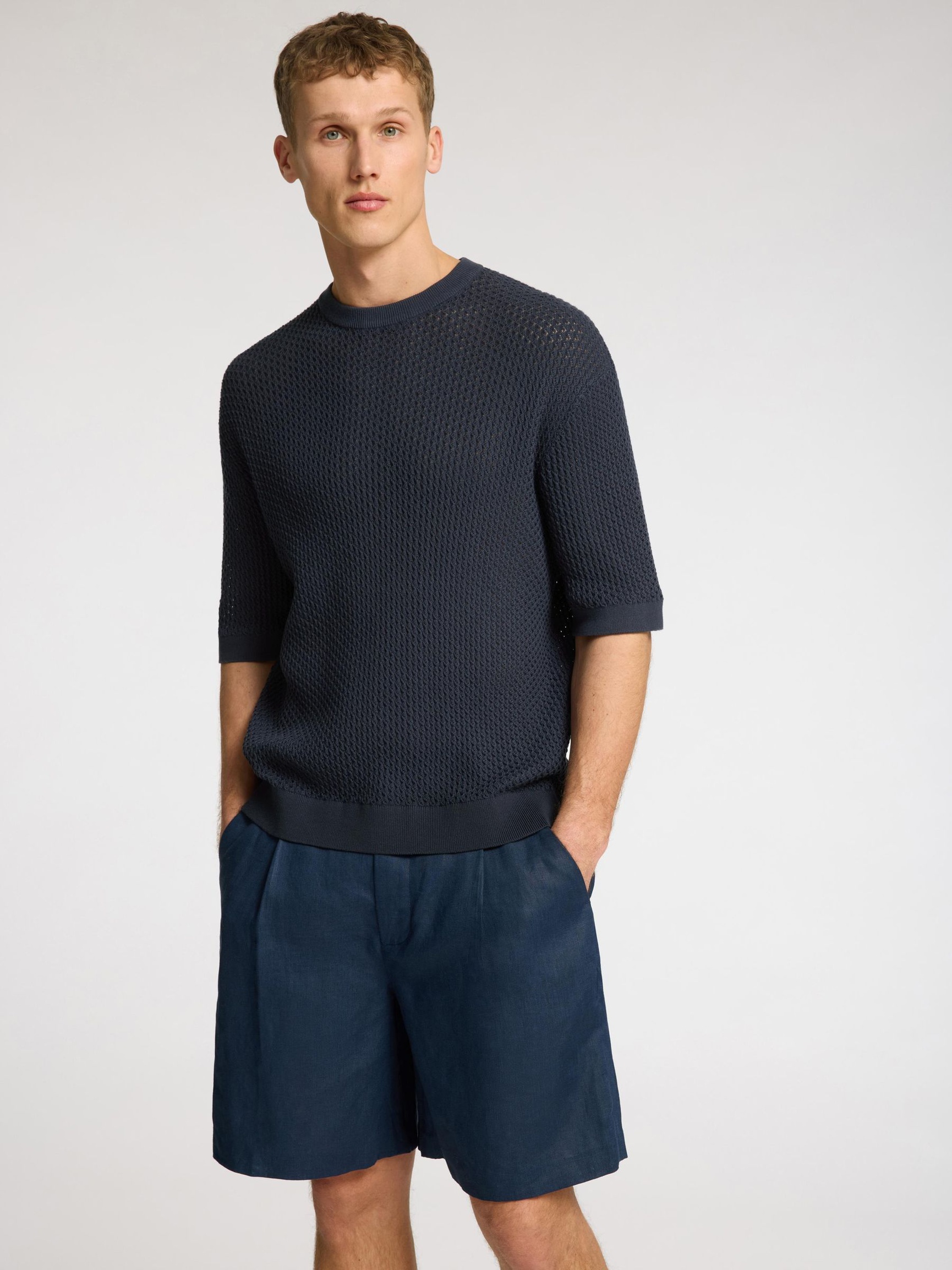 KNITTED T-SHIRT, Outer Space, highres