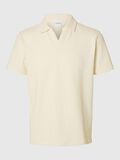Selected COTTON POLO SHIRT, Egret, highres - 16097662_Egret_001.jpg