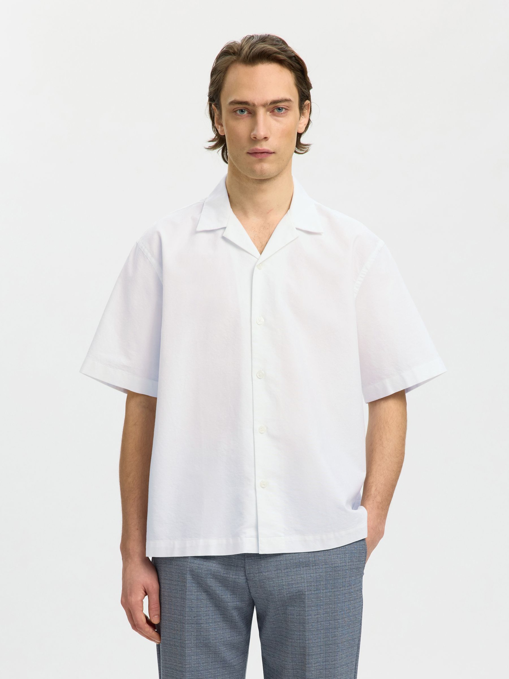 SHORT SLEEVED SHIRT, White, highres