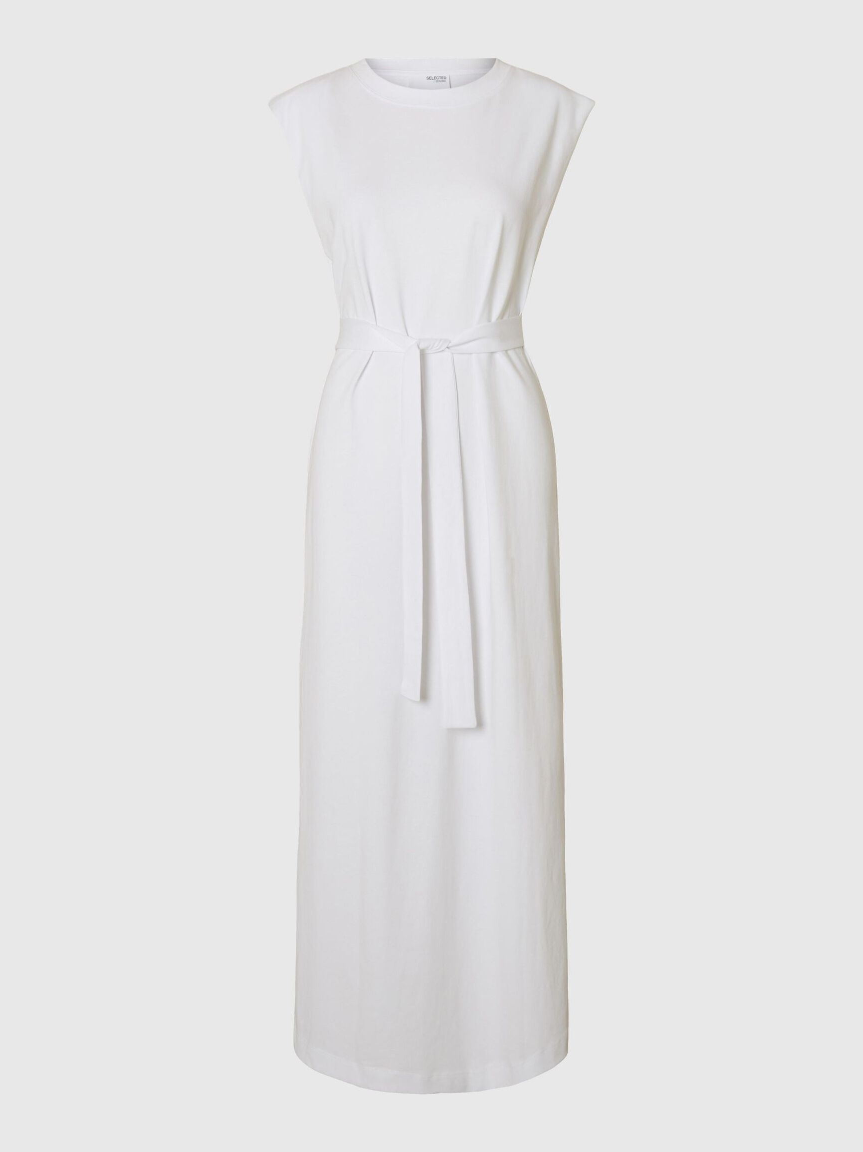 ÄRMELLOSES BAUMWOLL MAXIKLEID, Bright White, highres