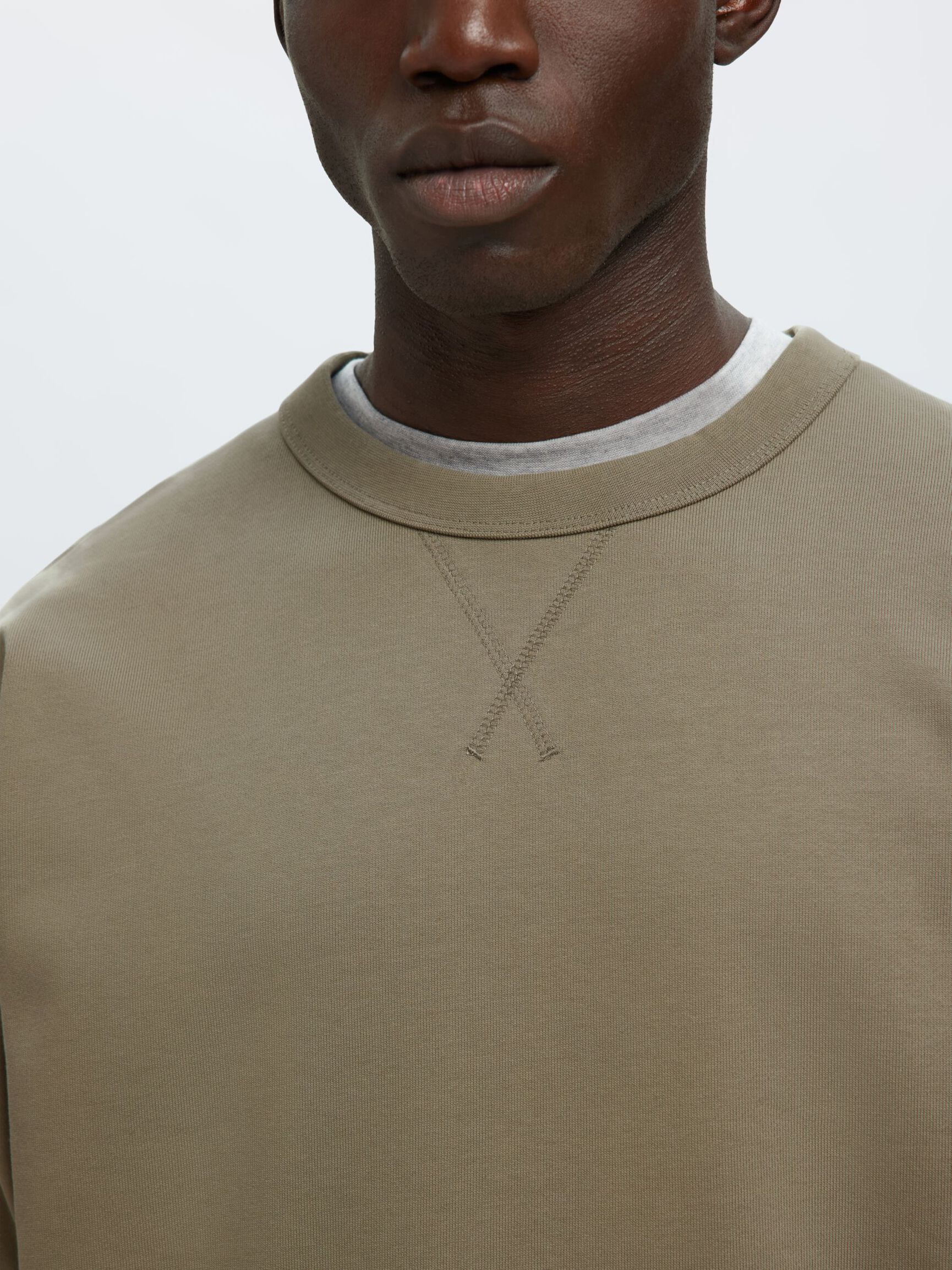 100% COTTON SWEATSHIRT, Vetiver, highres