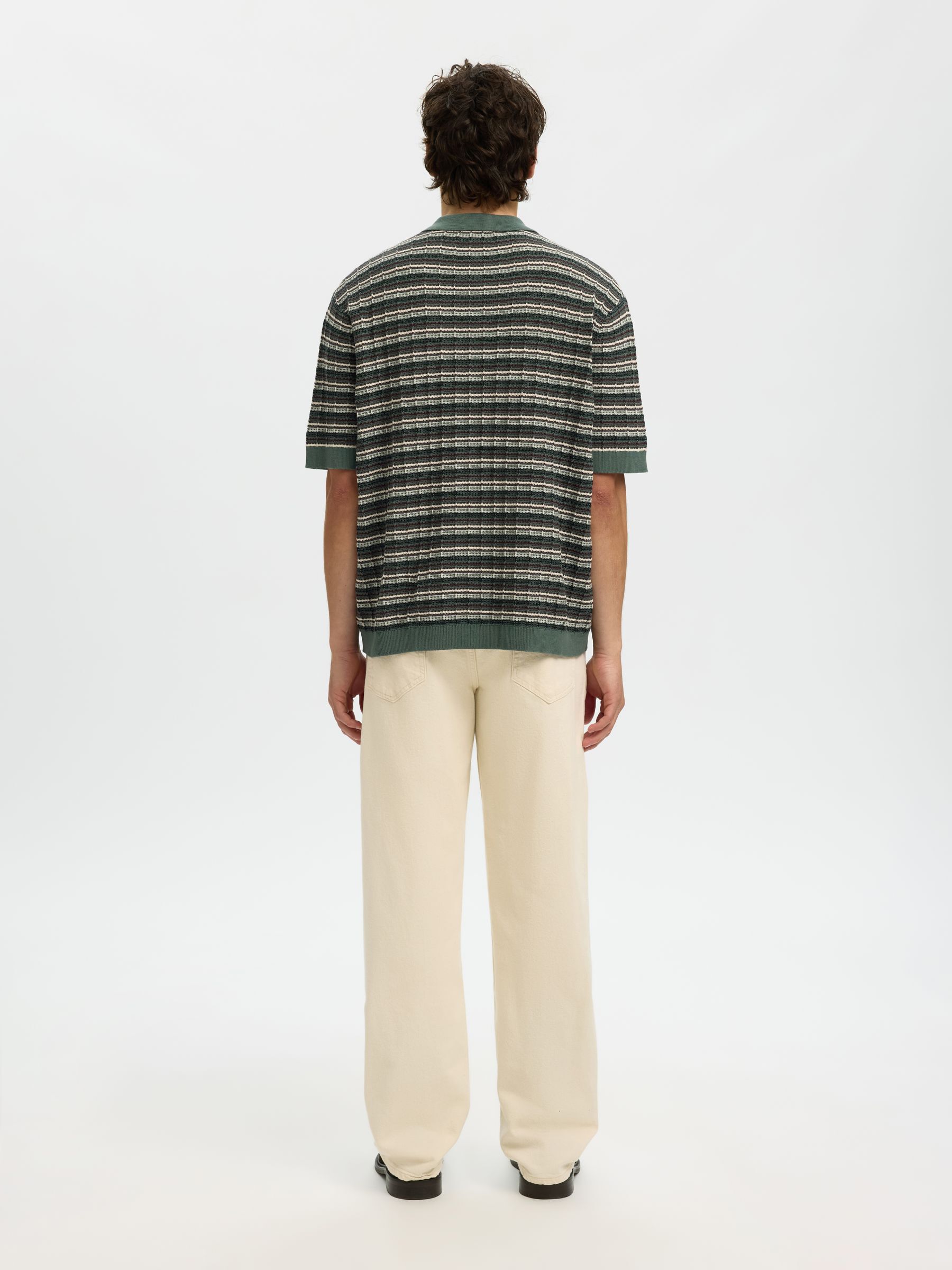 STRUCTURED  KNITTED POLO SHIRT, Balsam Green, highres