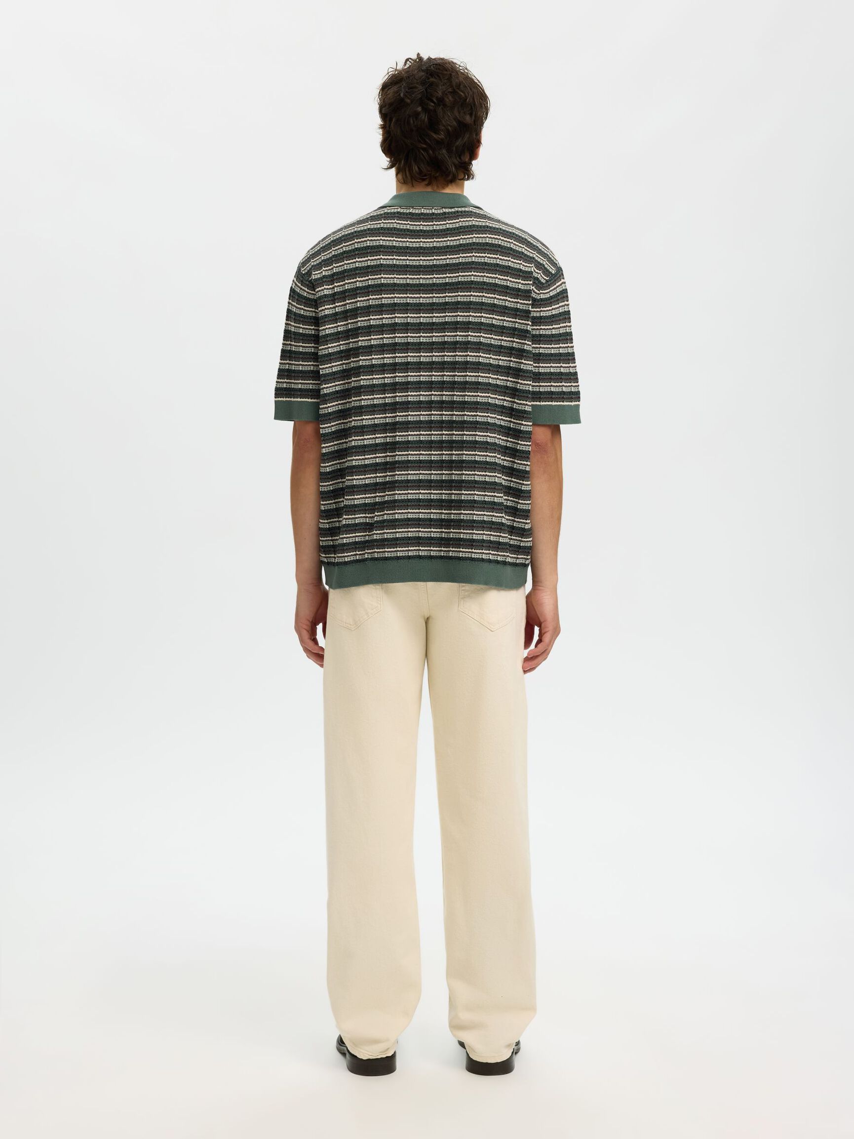 STRUCTURED  KNITTED POLO SHIRT, Balsam Green, highres